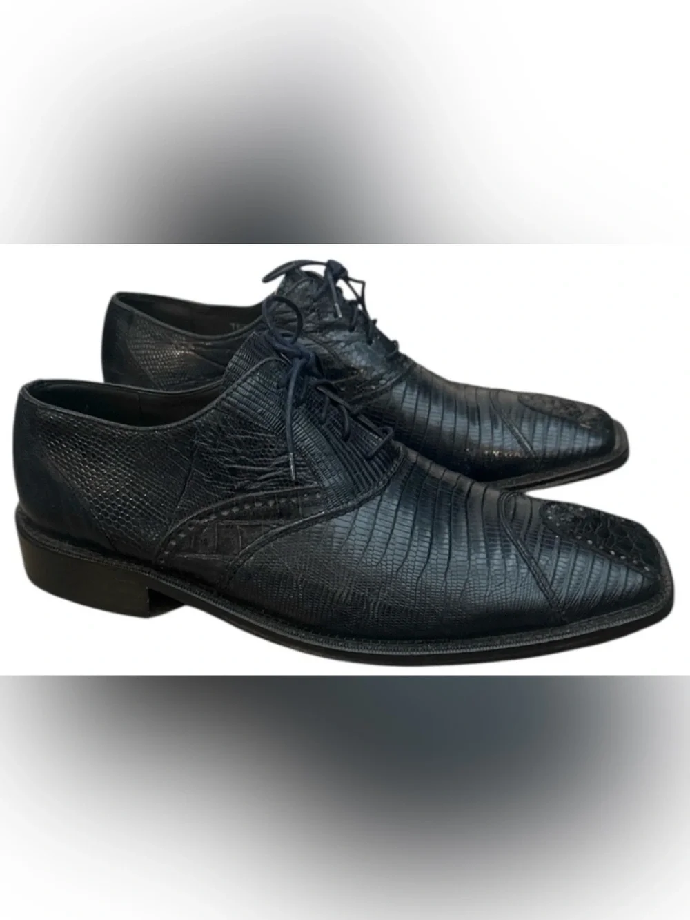 Authentic David Eden signature designer crocodile leather vintage derby shoes 12
